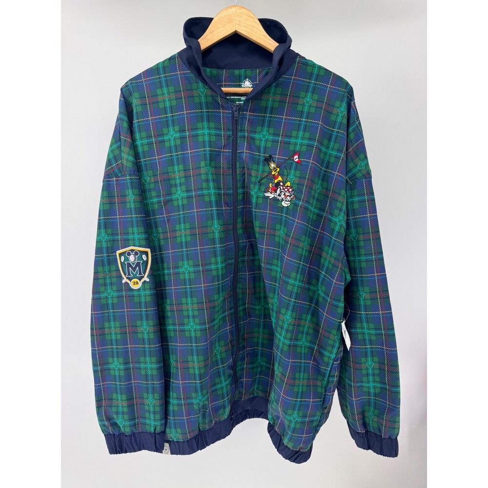 NEW Disney Jacket Adult XXL Green Plaid Golf Mickey Mouse Pluto Embroidered - Picture 2 of 15